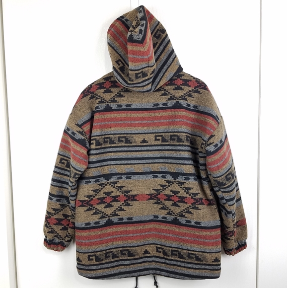 Forever 21 Aztec zip-up hooded bomber jacket sz S - Picture 2 of 4